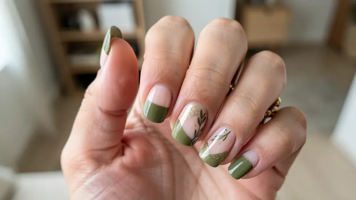 5 ideias de unha decorada verde oliva para arrasar